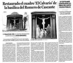 2008.08.25.dn. restaurado el cuadro el calvario de la basilica del romero de cas