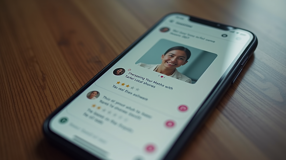 Close-up view of a smartphone showing a chat conversation with a therapist