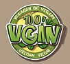 green and grey vegan crafted procduct sign