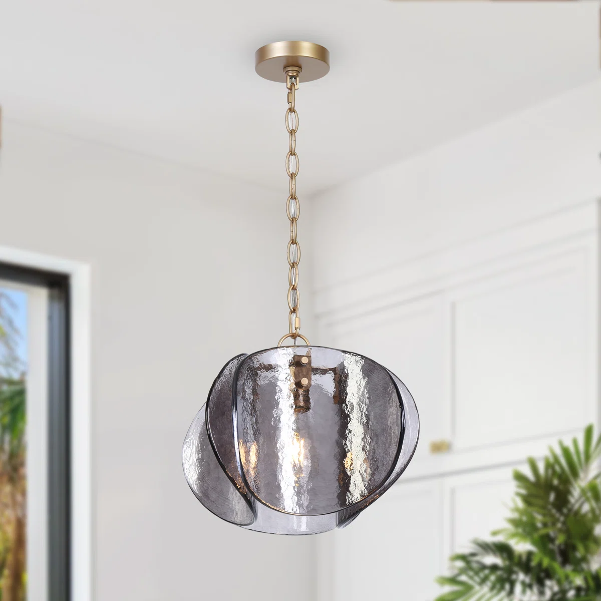 Quitman 1- Light 11.8'' W Dimmable Unique Smoky Glass Single Pendant
