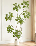 Artificial Sumac Tree：6FT Faux Mahonia Fortunei Tree Realistic Fake Floor Plant Silk