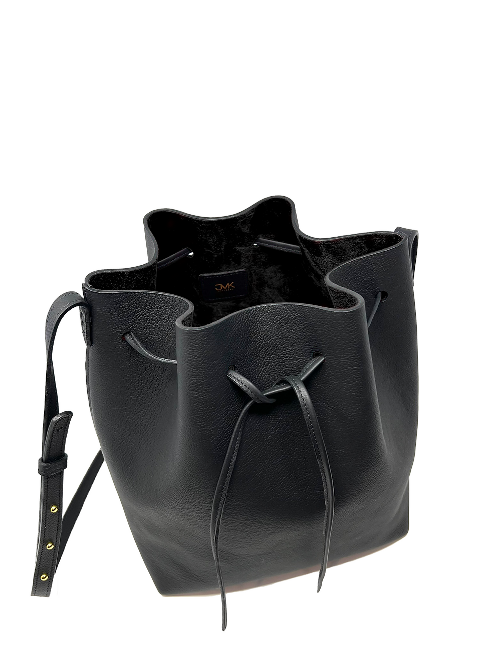 Thumbnail: Bucket bag black full grain leather
