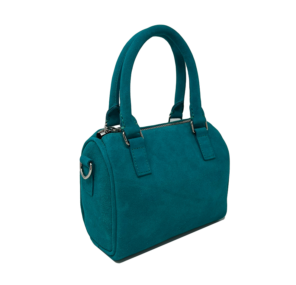 Thumbnail: Mini handbag turquoise suede leather