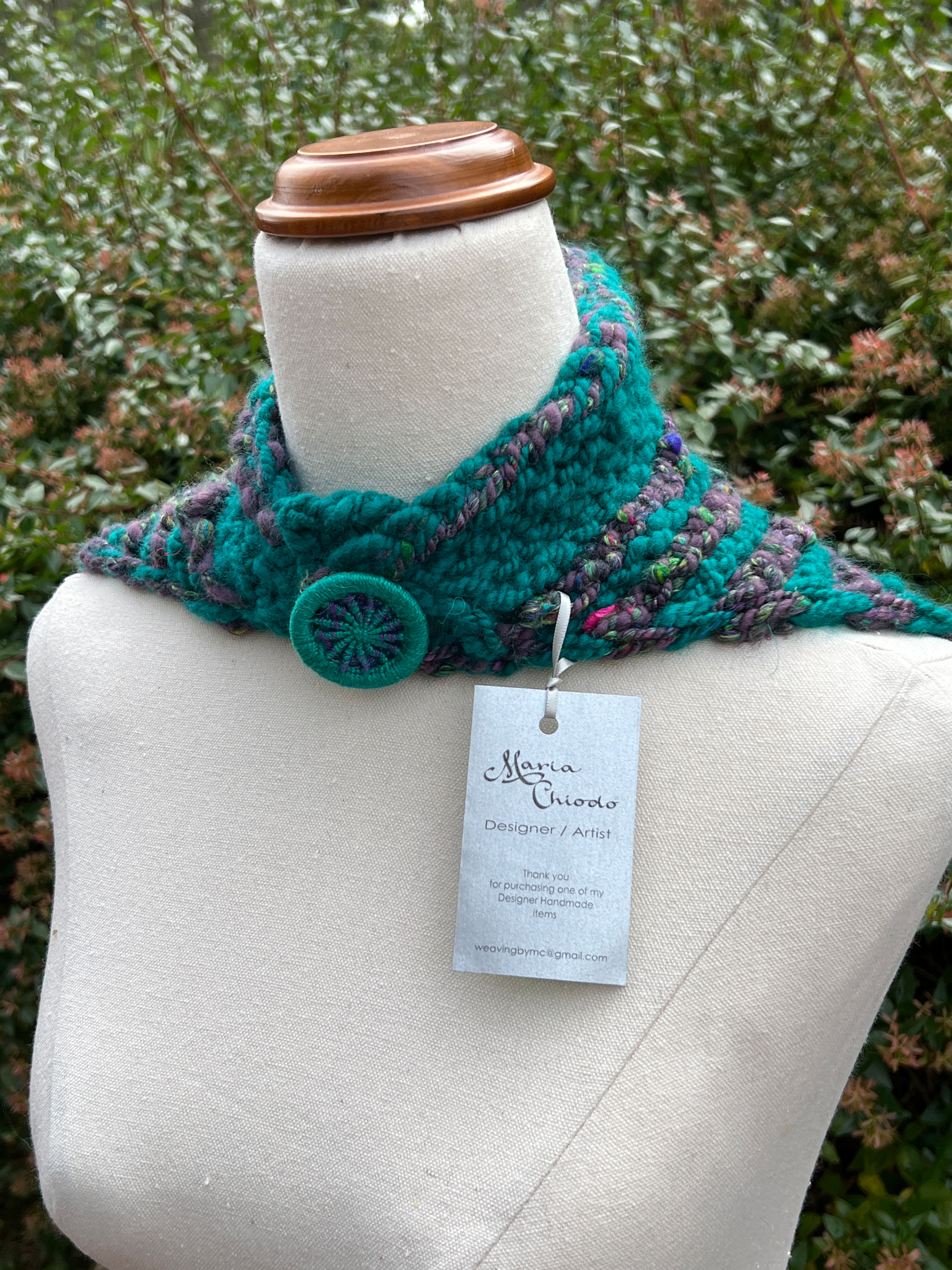 Wool-Silk Shawl Scarf, Violet Forest