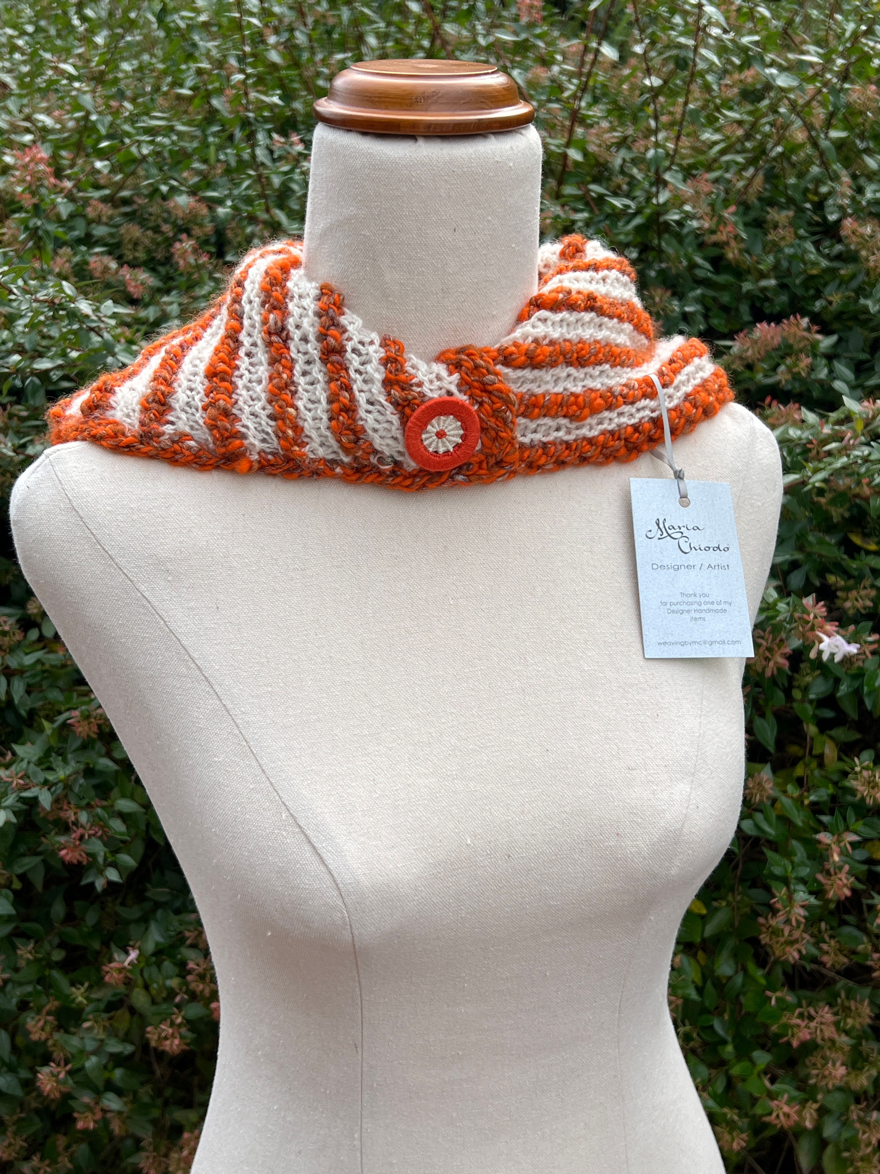 Wool-Silk Shawl Scarf, Orange Vanilla