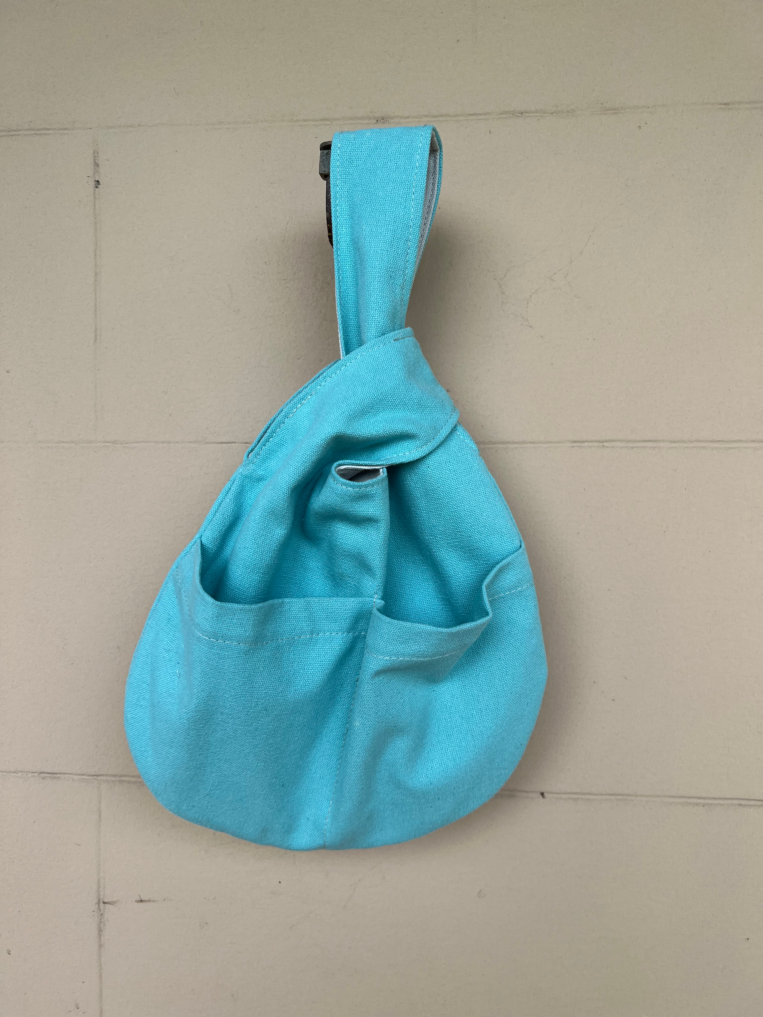 Small Canvas Knot Bag - Blue