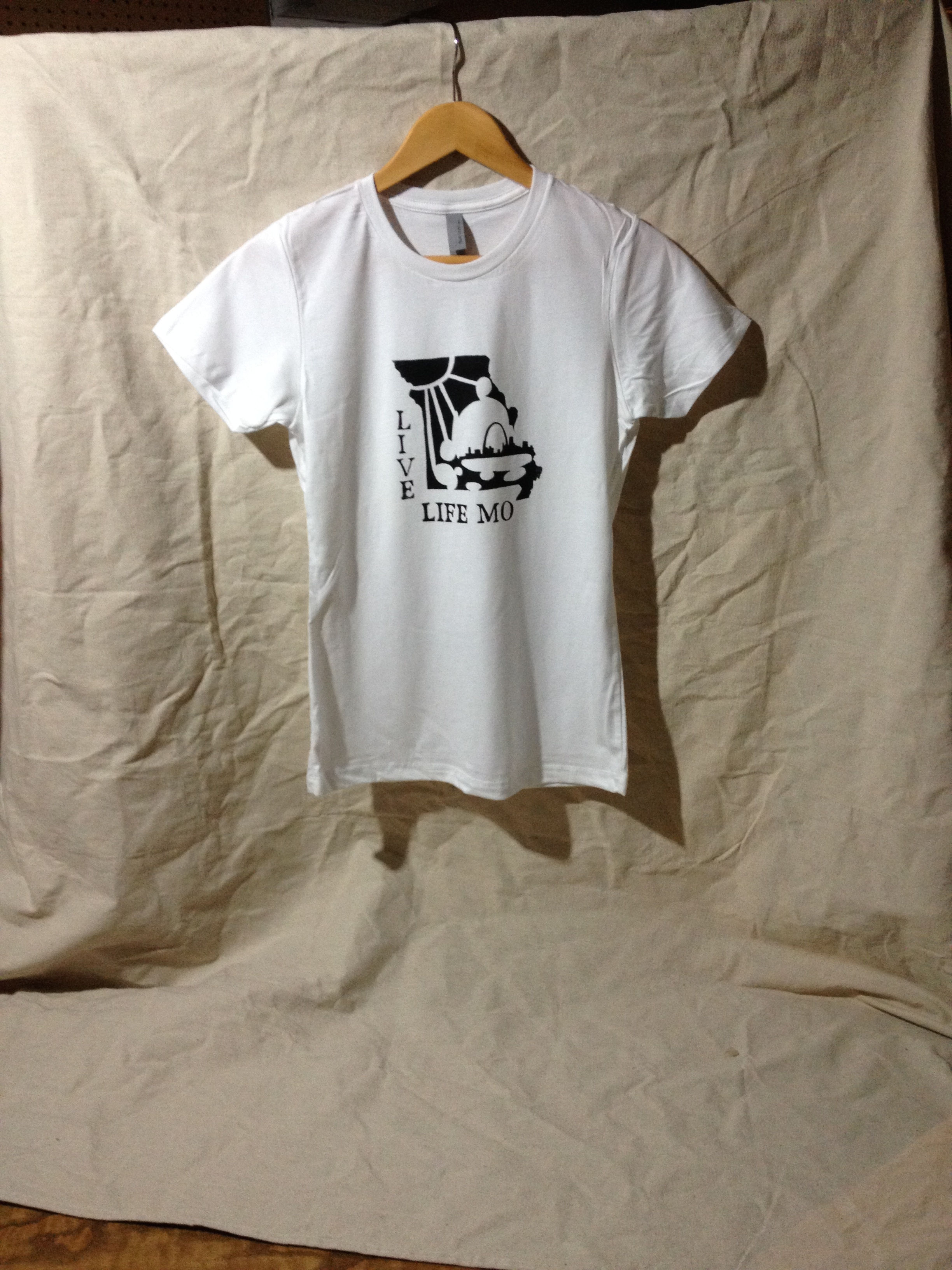 Women's LIVE LIFE MO White Cotton T-Shirt