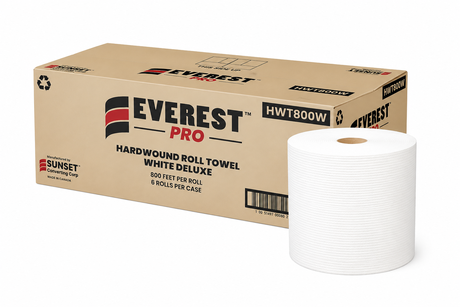 Everest Pro White Towel 800 x 6 Rolls/cs