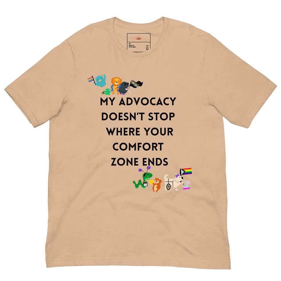 Thumbnail: My advocacy doesn't stop where your comfort zone ends shirt