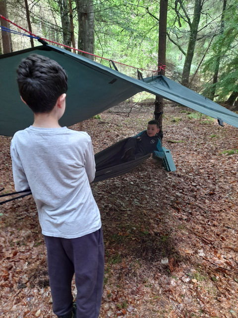 Outdoor learning with tarp shelters