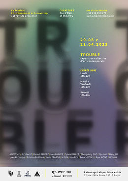 Affiche de l'exposition "Trouble" de l'artiste LU Hang