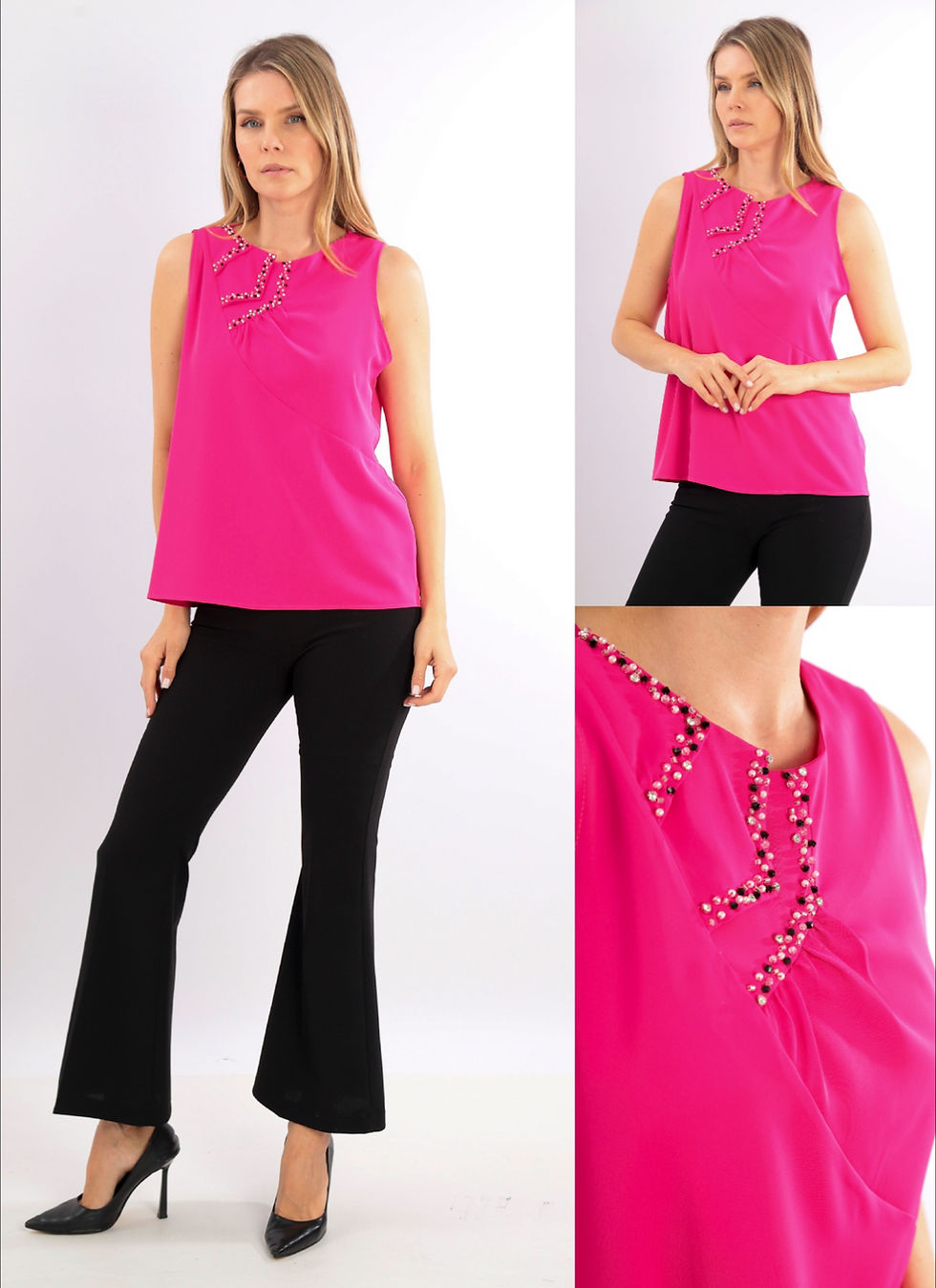 Küçük resim: Cesica boncuk detay bluz 36-60 beden aralığı 4 renk