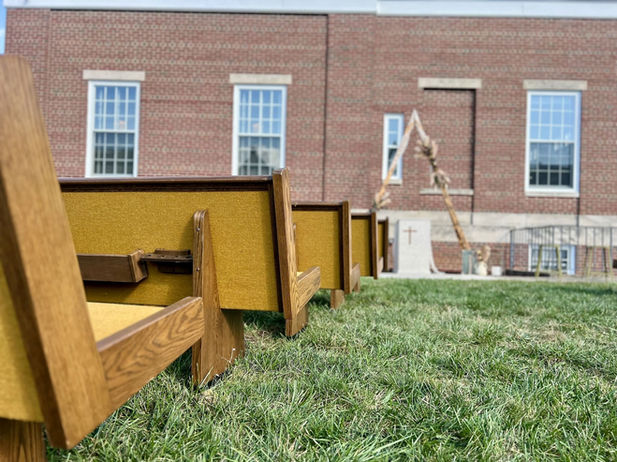 Wedding ceremony on lawn at RFD Franklin Event Center