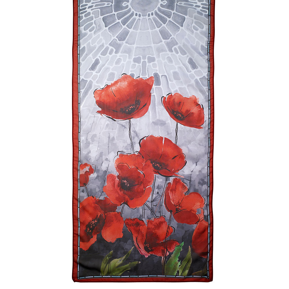 Thumbnail: Stained Glass Poppies Scarf
