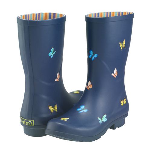 NavyButterfly MidCalf Boot galleriaenterprises