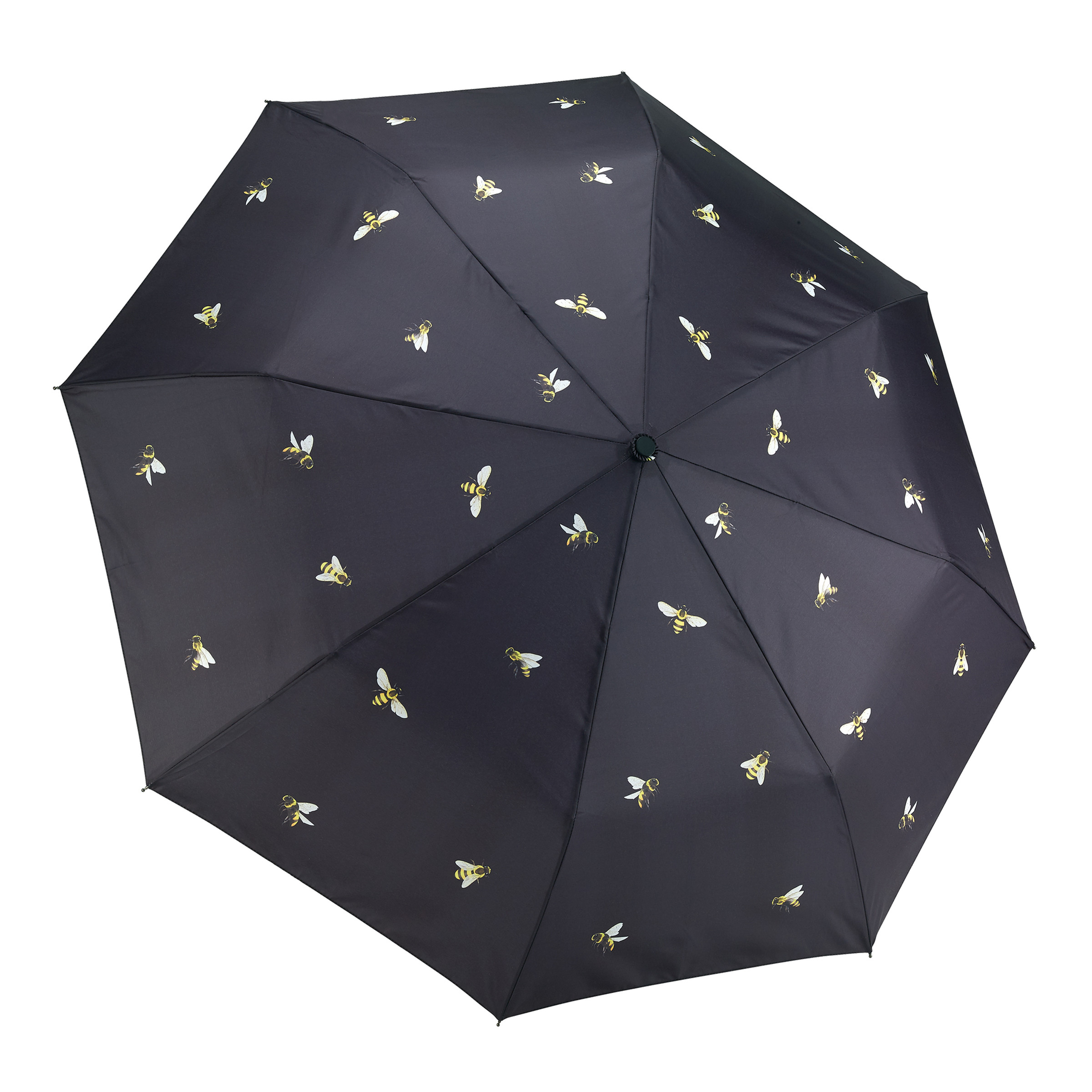 Bees-Black Folding Umbrella