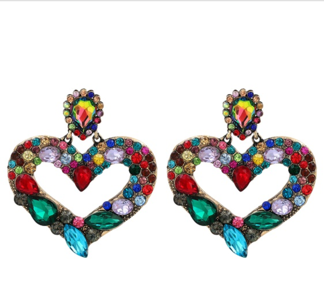 Multicolor Diamond Hearted