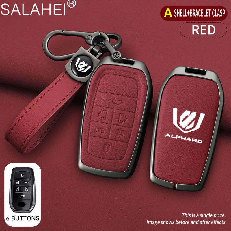 Miniatura: Zinc Alloy Leather Car Key Case Cover Protective Shell Accessory For Toyota Vell