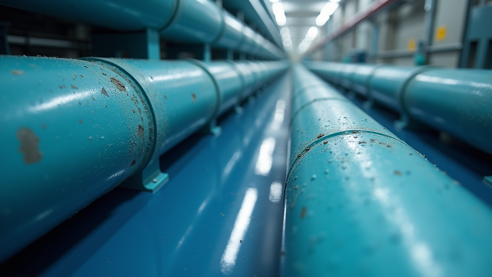Close-up view of membrane filtration system in industrial wastewater treatment
