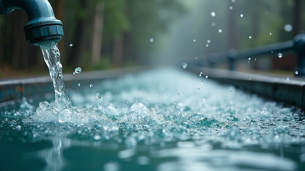 Close-up view of aeration tank with bubbling wastewater
