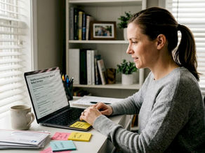 Woman reviewing disability insurance documents