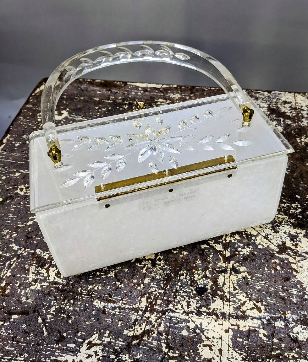 Thumbnail: 1950's Carved Lucite Purse