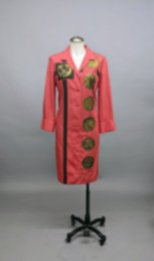 1960's Alfred Shaheen " Money" Shirt Dress in Red