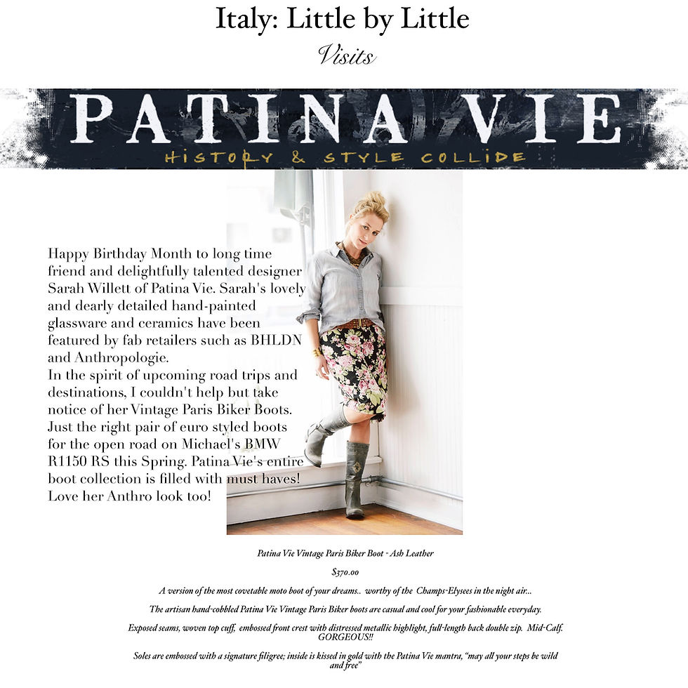 Italy: Little by Little visits Patina Vie