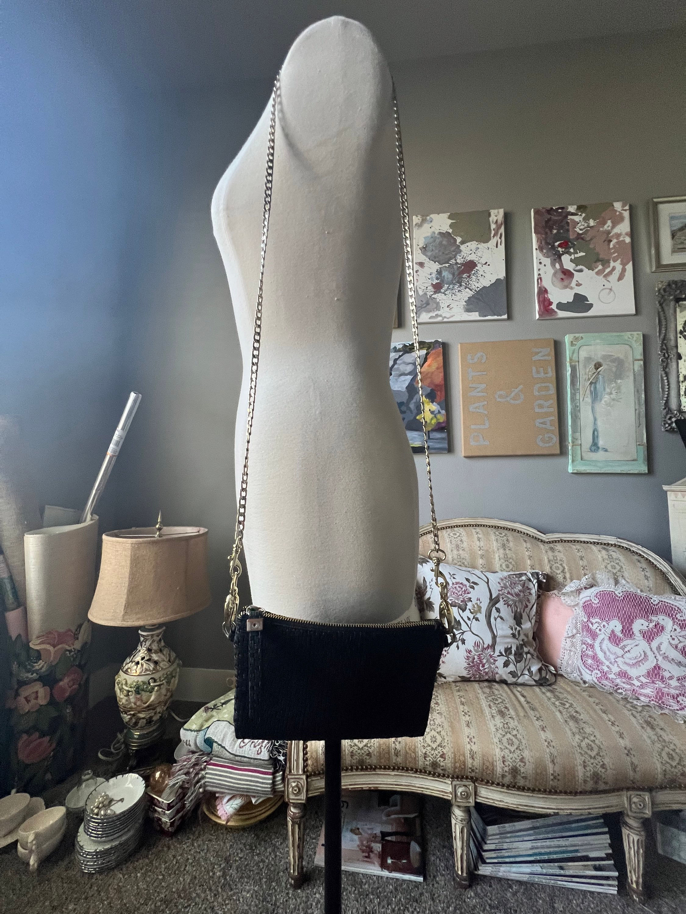 Black woven crossbody 