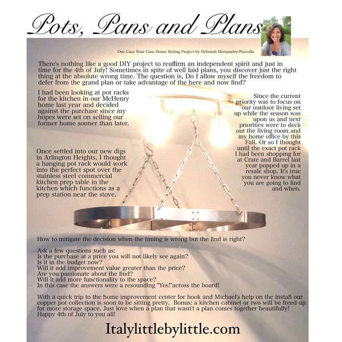 Pots, Pans and Plans