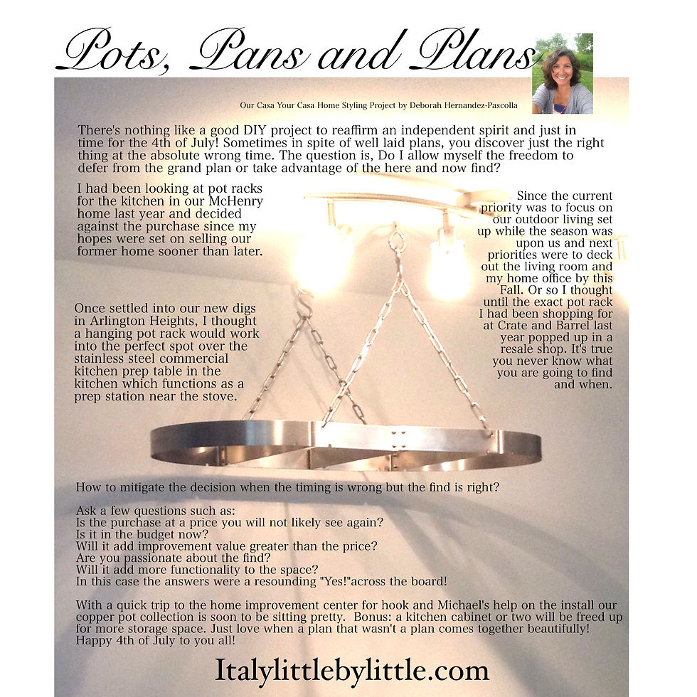 DIY - Add a stainless steel hanging pot rack in the kitchen