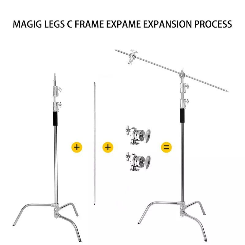 Thumbnail: c type tripod with boom arm 2 grip / შტატივის კომპლექტი