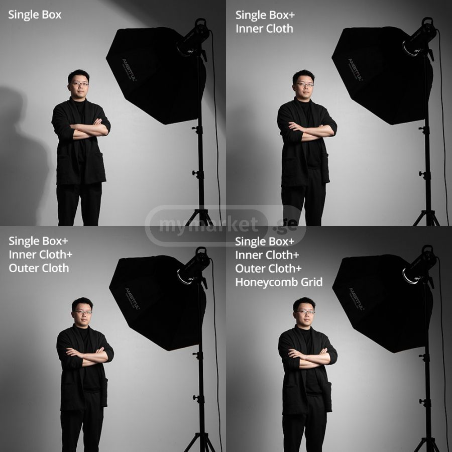 Thumbnail: ფლეში და იმპულსური სოფთბოქსი godox / softbox 140cm