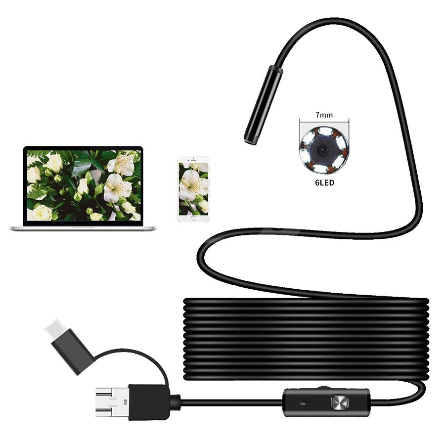 Thumbnail: USB Endoscope camera 5 მეტრი / ენდოსკოპიური კამერა