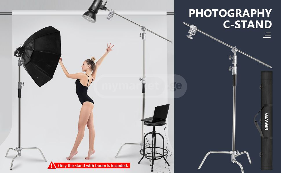 Thumbnail: C type metal tripod 3m / სტუდიის შტატივი მძიმე
