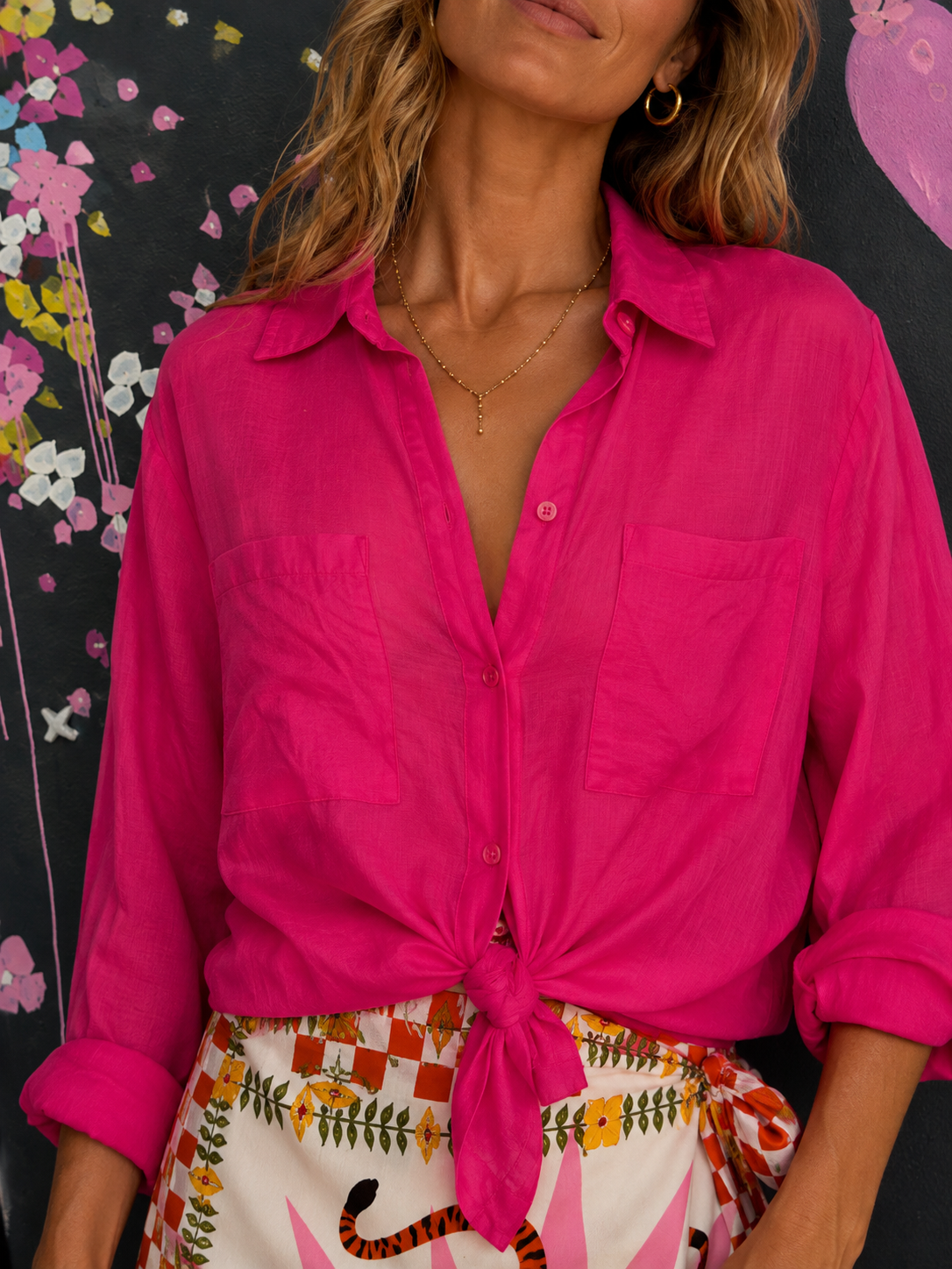 Camicia Organza Fucsia