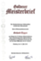 Goldener Meisterbrief der Handwerkskammer Südwestfalen