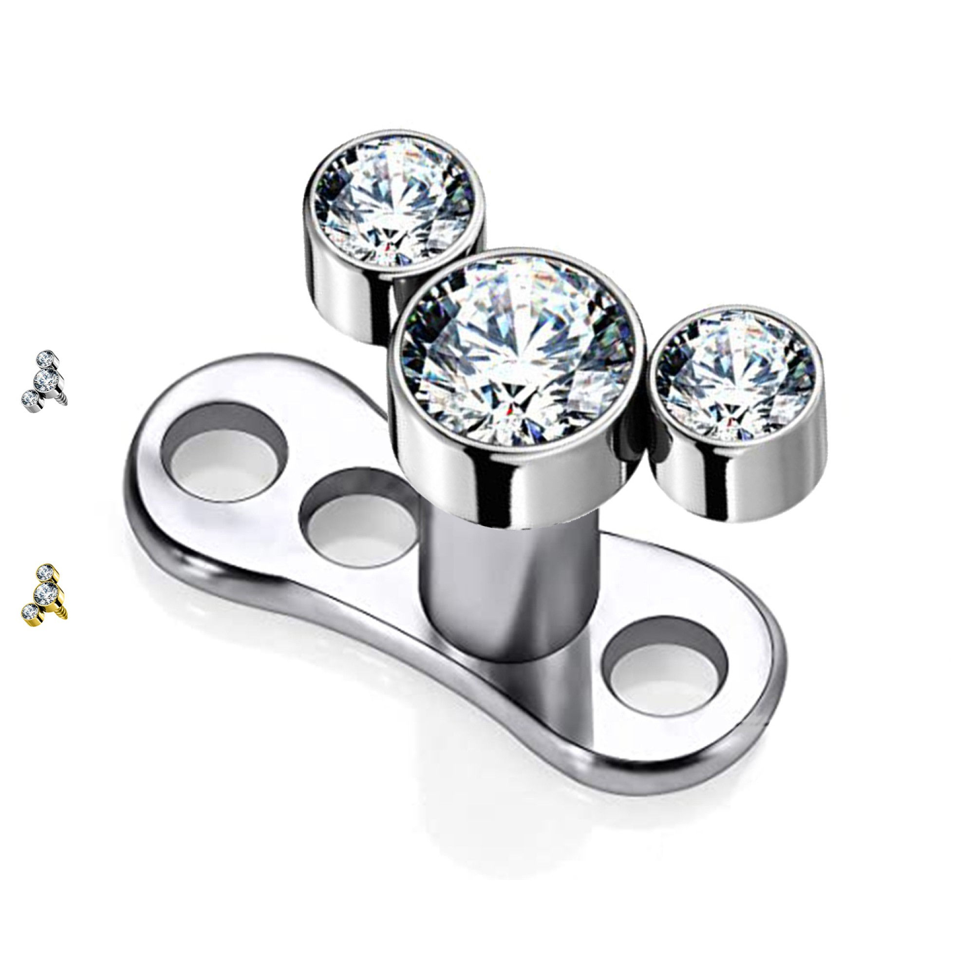 Dermal Anchor con 3 Cristalli