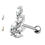 Miniatura: Piercing Orecchio Barbell Stud con Cristalli a forma di Foglie