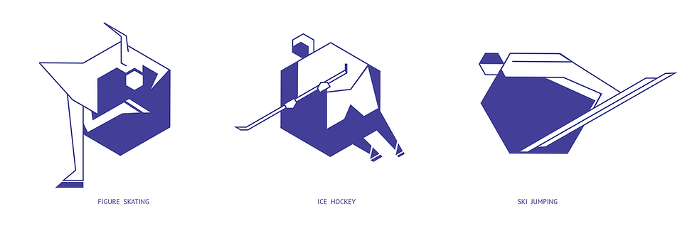 Sapporo-Winter sports icons
