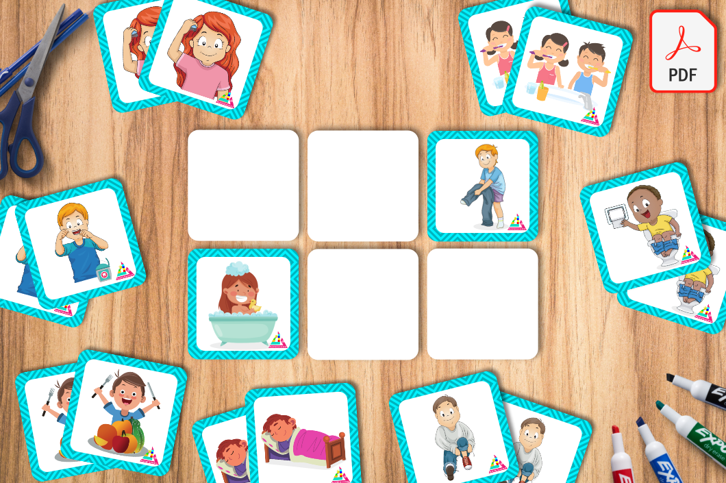 Jogo educativo de memória com atividades de vida diária AVD