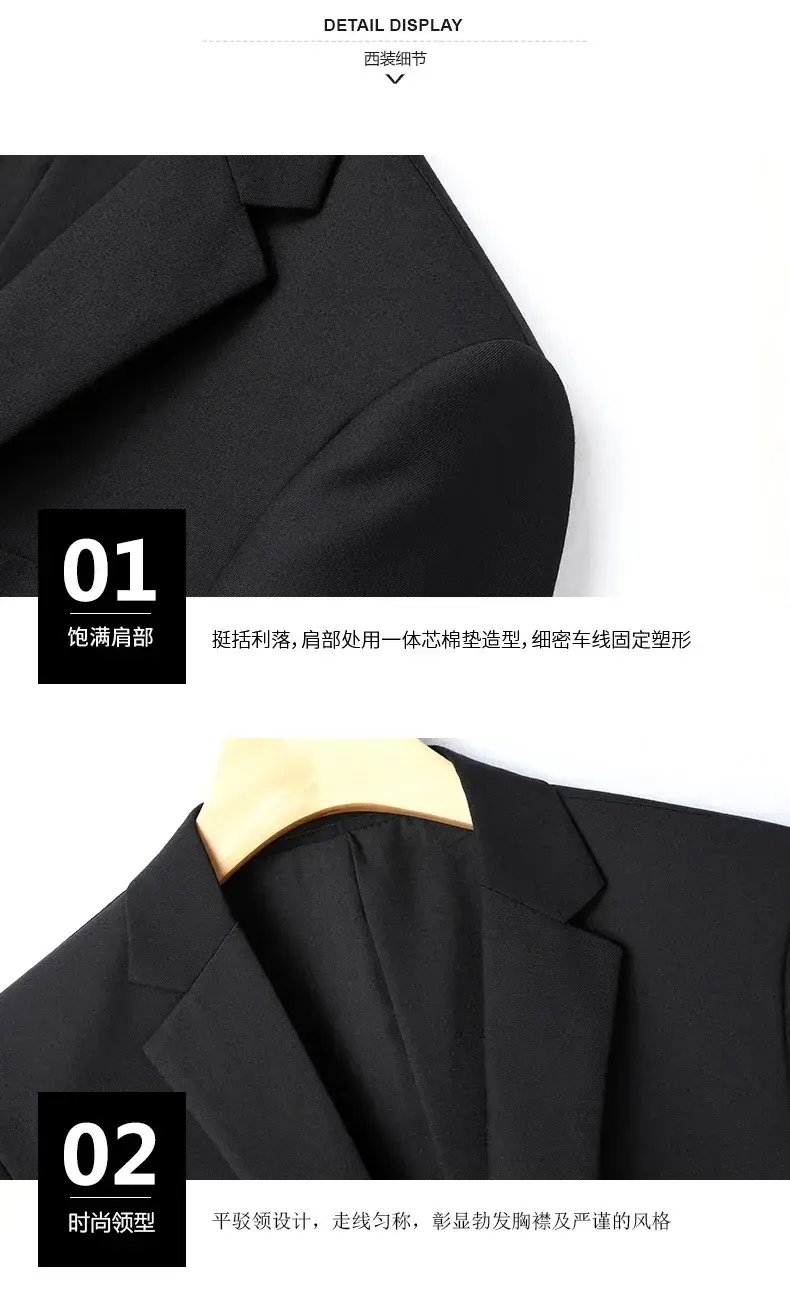 Miniatura: 8XL Suit (Blazer+pants) Fashion Business Gentleman Italian Style Slim Solid Colo