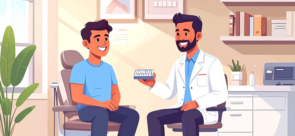 Firefly_flat vector illustration of a friendly cosmetic dentist consulting with an adult p