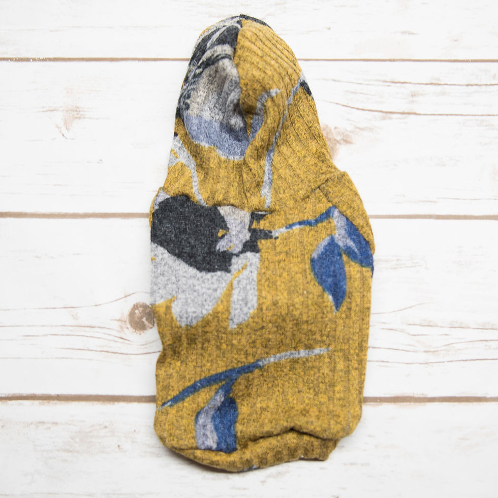 Miniature : Tshirt ou Hoodie à fleurs moutarde, bleu et gris pour lévrier italien, whippet..