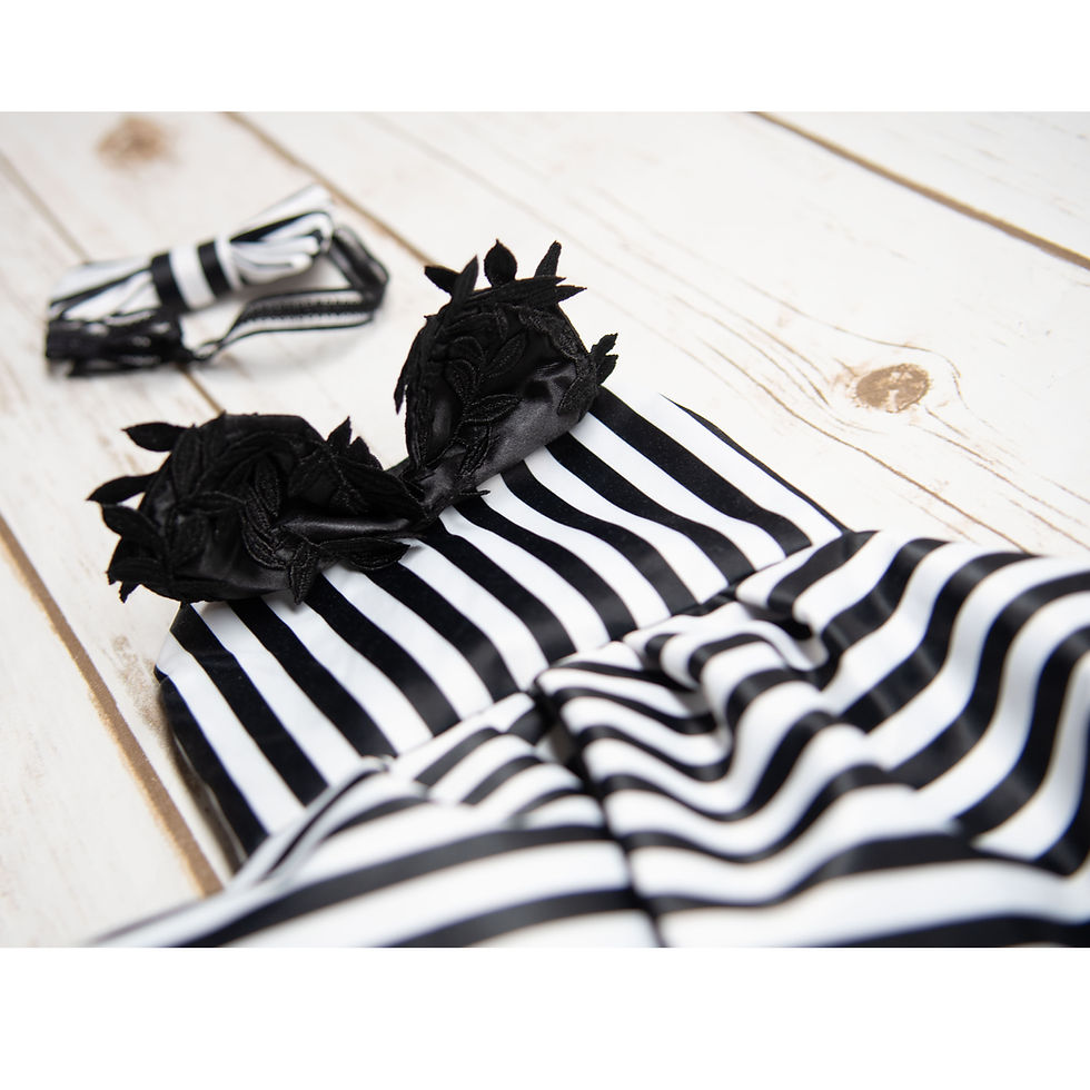 Thumbnail: Black and White Satin Butterfly Dress for dogs