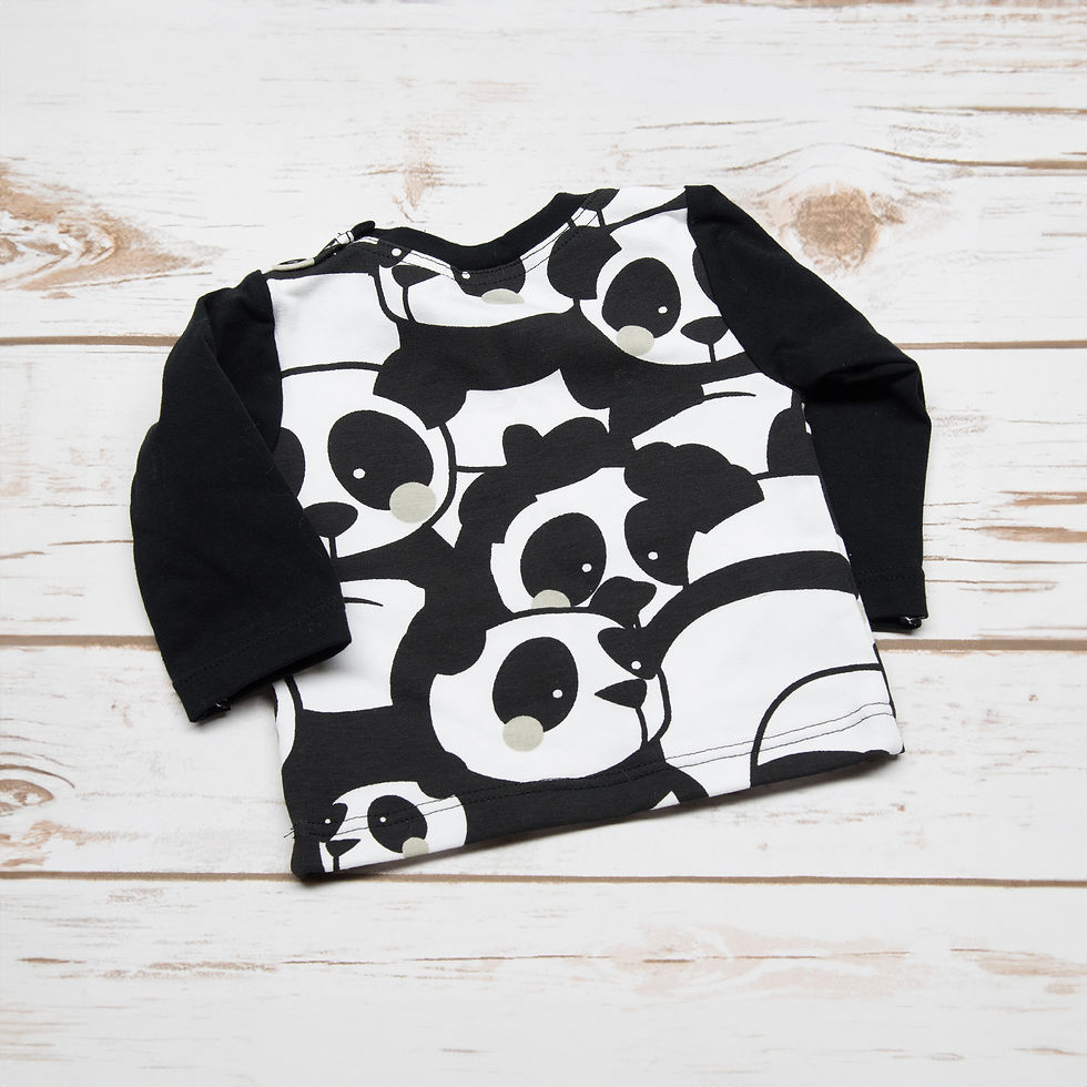 Chandail Tshirt unisexe pour bébé à motifs de Pandas