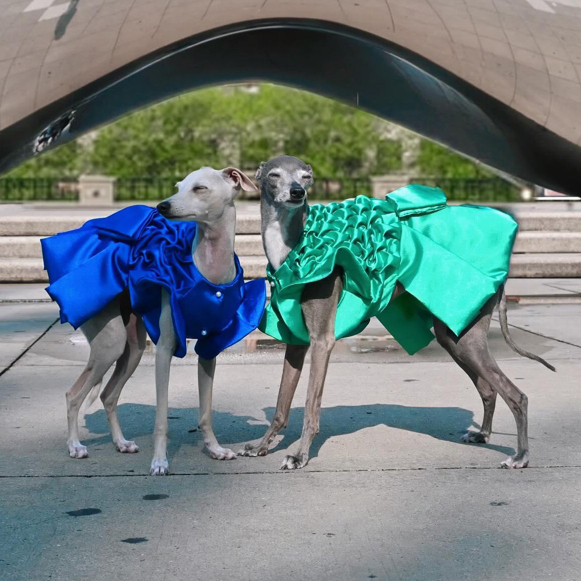 Robe 3D Vagues en satin