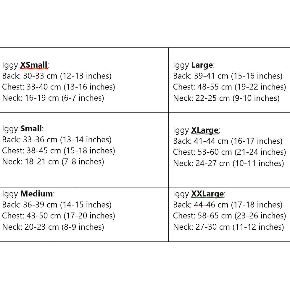 Miniature : Houndstooth Tweed Dog coat size chart with measurements guide