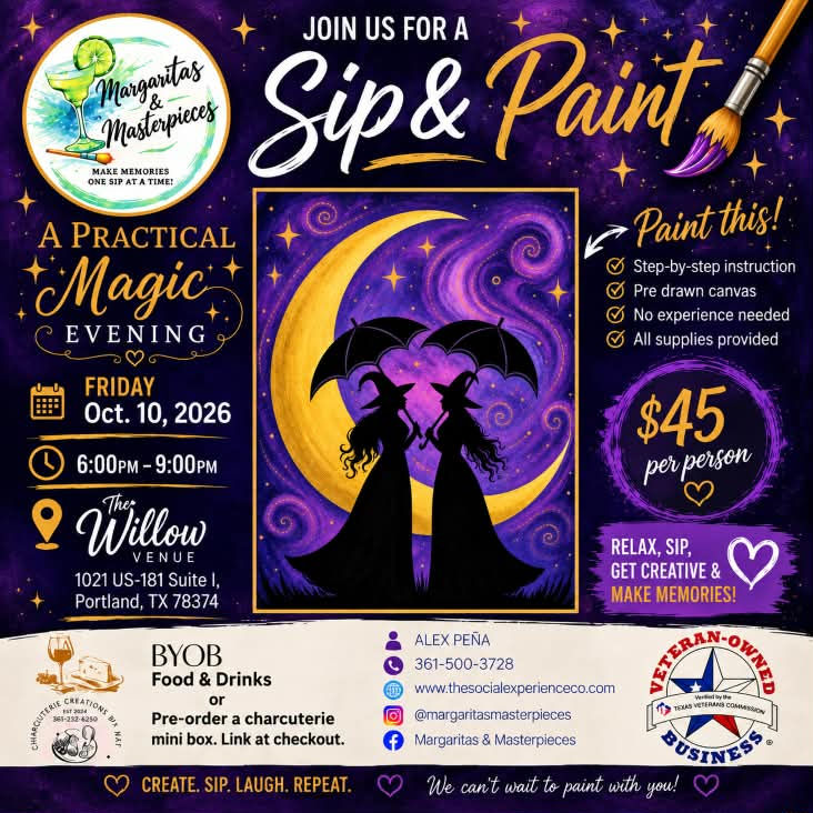 Sip & Paint "A Practical Magic Evening" hosted by Margaritas and Masterpieces