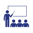 Virtual classroom view with teachers and students participating in remote learning
